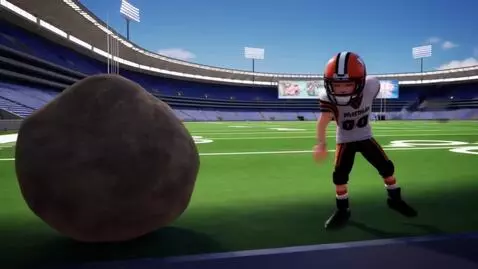 AI Video from prompt: two objects are playing the game "rock paper sci