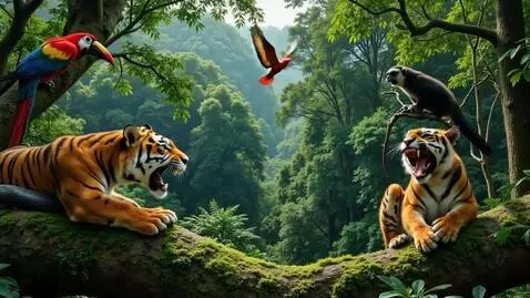 AI Video from prompt: An aerial view of the vast rainforest, beautiful
