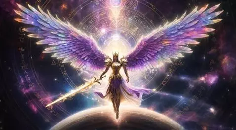 AI Video from prompt: Prompt:

A radiant cosmic angel stands on a mass