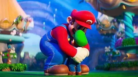 AI Video from prompt: 30.6feet Giant Mario is hugging his own brother 