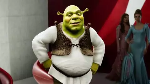 AI Video from prompt: shrek as a sexy model
