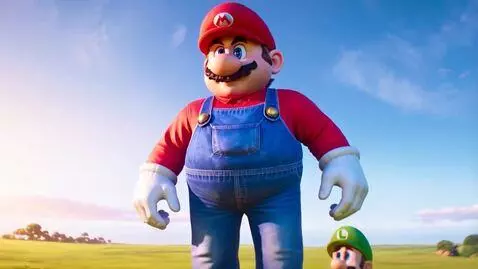 AI Video from prompt: 61.2ft Giant Mario and his own brother 5.9ft Lui
