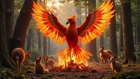 AI Video from prompt: A beautiful phoenix rising from the ashes in the
