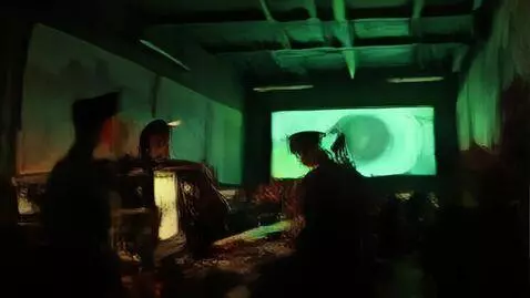 AI Video from prompt: “A tense military command center in the 1940s, d