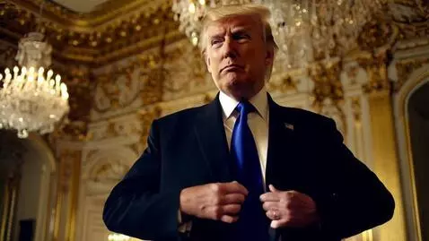 AI Video from prompt: donald trump showing his chest