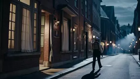 AI Video from prompt: A 1940s American city street at night, completel