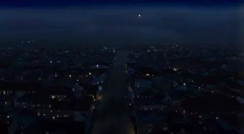 AI Video from prompt: “A wide aerial view of a 1940s American city at 