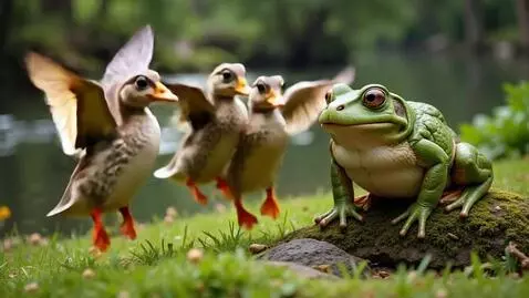 AI Video from prompt: Alright, we have a story of ducks almost flying 