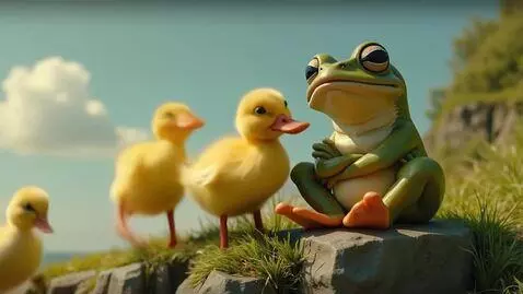 AI Video from prompt: Alright, we have a story of ducks almost flying 