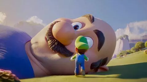 AI Video from prompt: 3600 feet sized Giant Mario is the 3600 feet siz