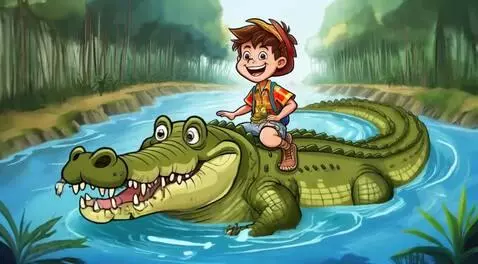 AI Video from prompt: 4.	A cartoon character boy riding on a giant car