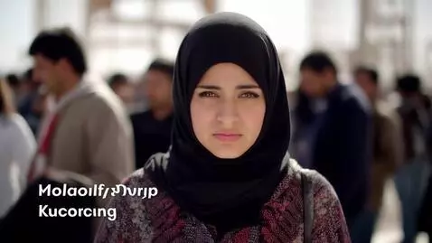 AI Video from prompt: A beautiful Uyghur Muslim woman standing in a bu