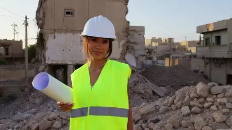 AI Video from prompt: The scene opens with a confident female civil en