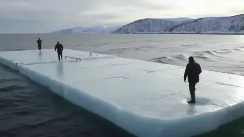 AI Video from prompt: A visual of Project Habakkuk, a pykrete air craf