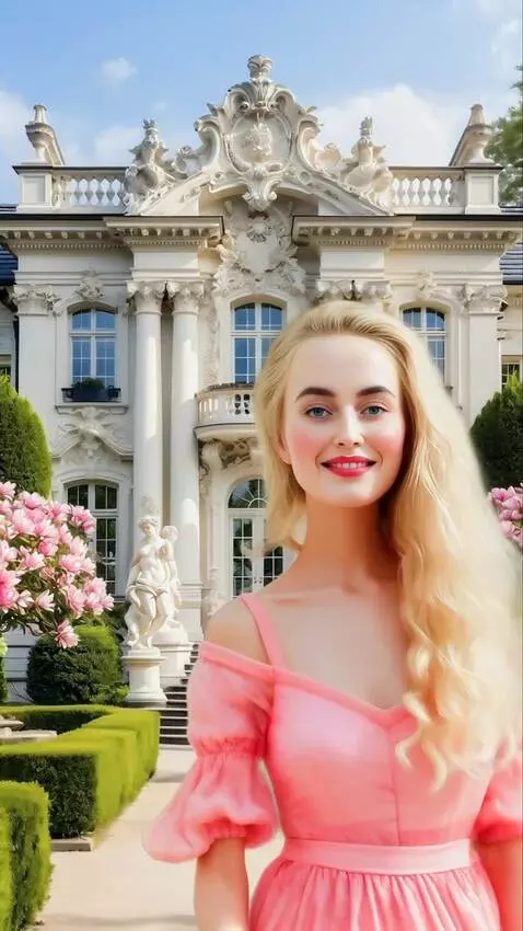 AI Video from prompt: The girl walks around her territory and shows he
