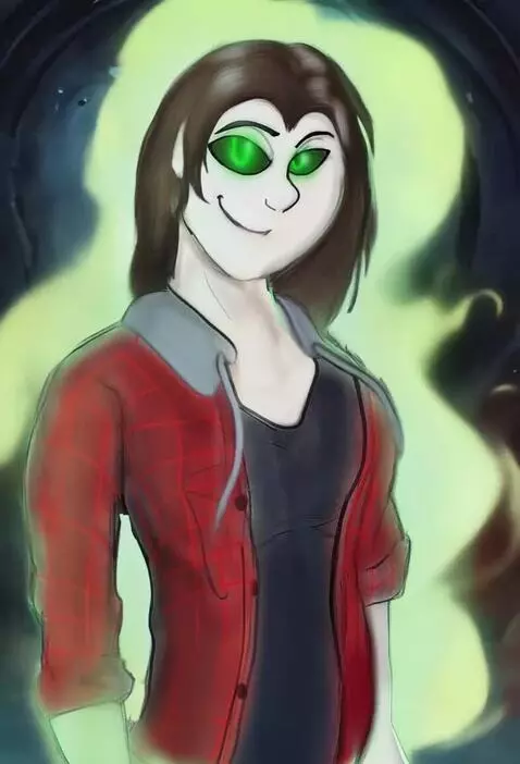 AI Video from prompt: Her eyes glow and flicker slightly while her hai