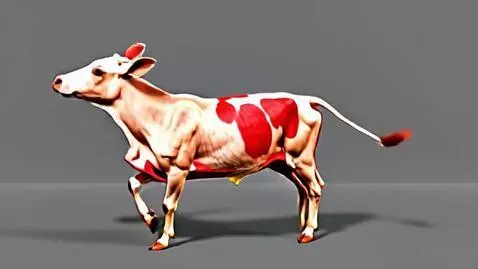 AI Video from prompt: Cow dance with swimming suit