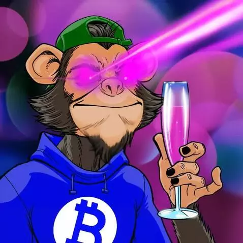 AI Video from prompt: Fratmonkey sipping champagne , looking to bitcoi