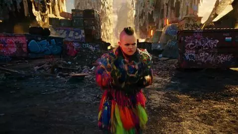 AI Video from prompt: Shank Glitchmilk Buzzcut Sludge Holojam Dumpster