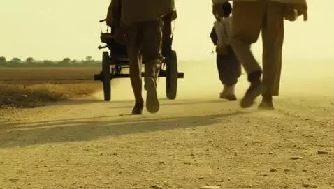 AI Video from prompt: parable about the wheel and road  There were two
