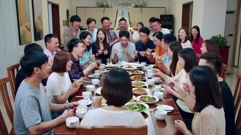 AI Video from prompt: A happy meal of Soo many people enjoying it to t