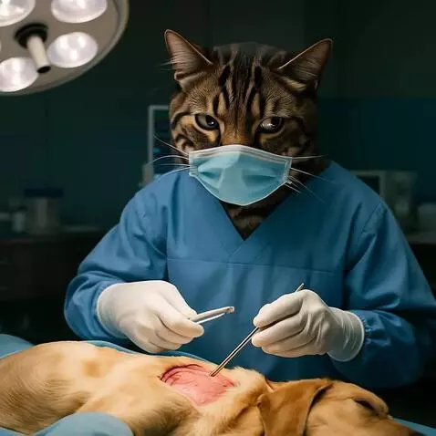 AI Video from prompt: A cinematic scene in a modern operating room. A 