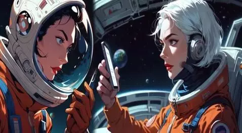 AI Video from prompt: Astronauts communicate about danger, life and de