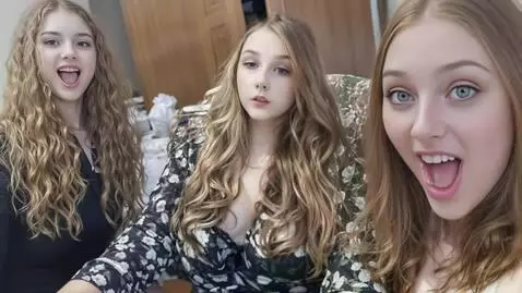 AI Video from prompt: Two pretty beautiful 25-year-old women, left and