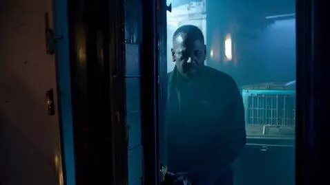 AI Video from prompt: Mother’s tearful goodbye at a dimly lit doorway.