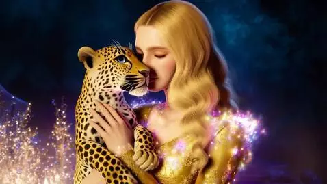 AI Video from prompt: Beautiful young blonde woman with long wavy hair