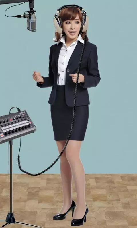 AI Video from prompt: A young woman in a recording studio. He speaks a