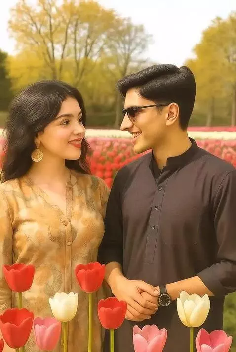 AI Video from prompt: Make it a couple looking at each other and enjoy
