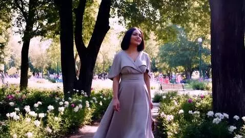 AI Video from prompt: A mom in a dress walking