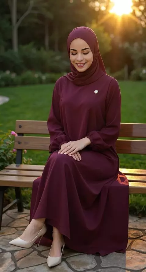 AI Video from prompt: A cinematic video of a tall, beautiful Muslim wo
