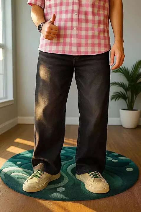 AI Video from prompt: man poses in a bright indoor setting, wearing lo