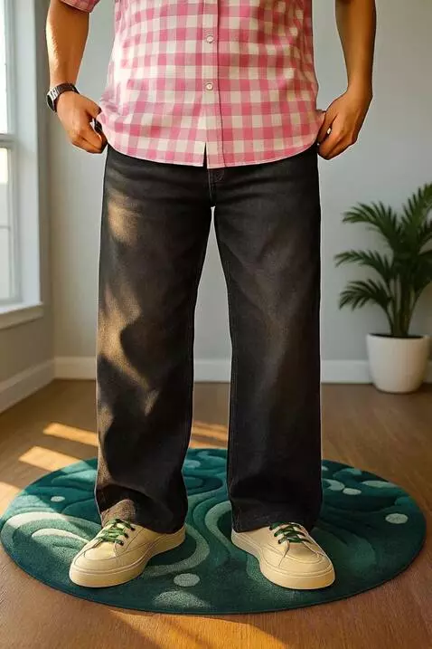 AI Video from prompt: man stands in a softly lit indoor space, wearing