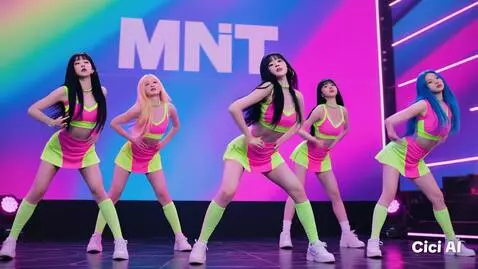 AI Video from prompt: Kpop girl group 5 members she dancing in kpop se