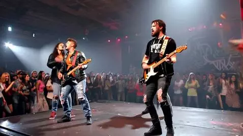 AI Video from prompt: I want a photorealistic punk band playing a show