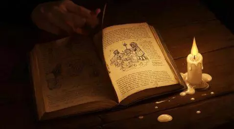 AI Video from prompt: A book with a candle magic video