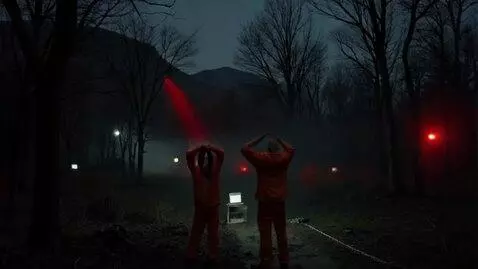 AI Video from prompt: dark nighttime shot in a forrest featuring the s
