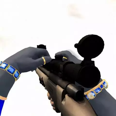 AI Video from prompt: gloved hands with bracelet and wristlet cocking 