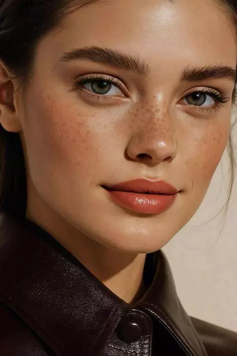 AI Video from prompt: She looks beautiful and attractive with a soft s