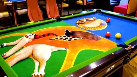 AI Video from prompt: Pool tables with animals