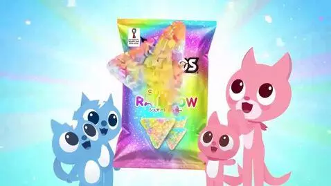 AI Video from prompt: Doritos Sugar Rainbow Kawaii Japanese Comercial 