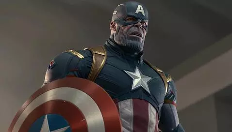 AI Video from prompt: Close-up of Thanos speaking. His voice is a low 