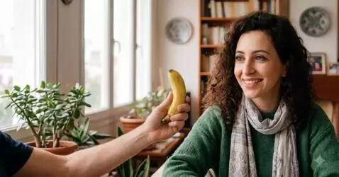AI Video from prompt: Woman sensual suckin banana
