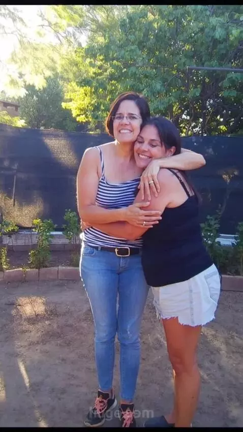 AI Video from prompt: A 55 year old swinger wife the two women from be