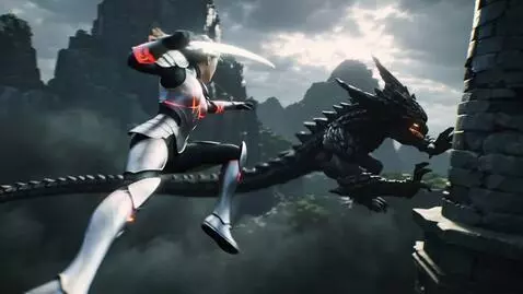 AI Video from prompt: Dynamic side angle, camera tracking the heroine.