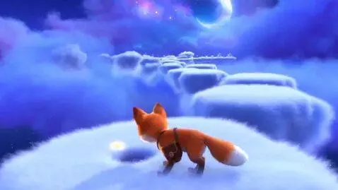 AI Video from prompt: A tiny star suddenly stops glowing and falls fro