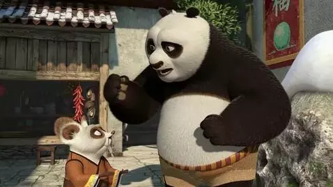 AI Video from prompt: Angry Po says that's it shifu Victor Hammer punc